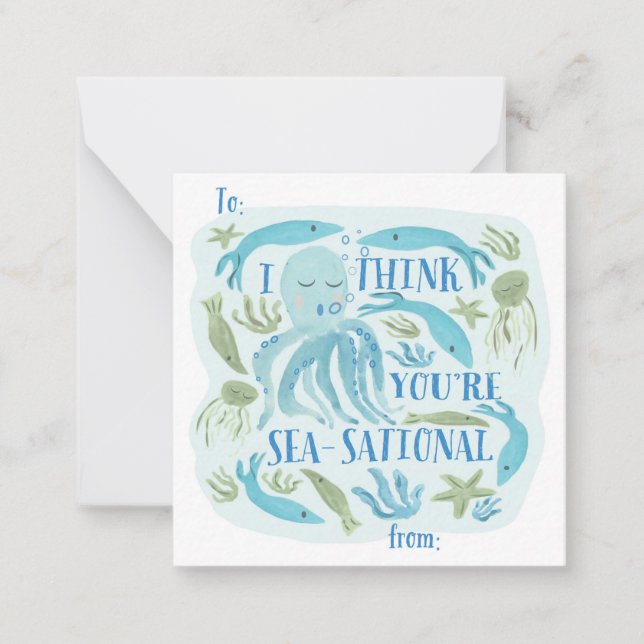 Cartão De Notas Namorados de Sala de Aula Marítimo (Frente)