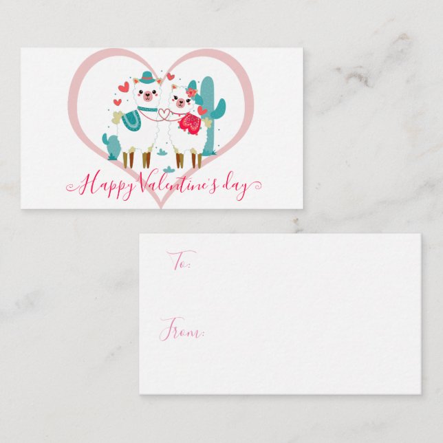 Cartão De Notas Namorados Llama Llove Kids (Frente/Verso)