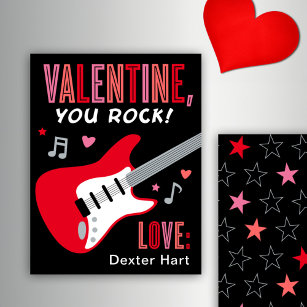 Cartão De Notas Namorados Você Rock Red Guitar Kids Dia de os namo