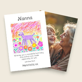 Cartão De Notas Nanna Birthday Card Child hand  Drawing photo 