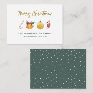 Cartão De Notas Não Foto Moderna de Natal da Família Orçamental