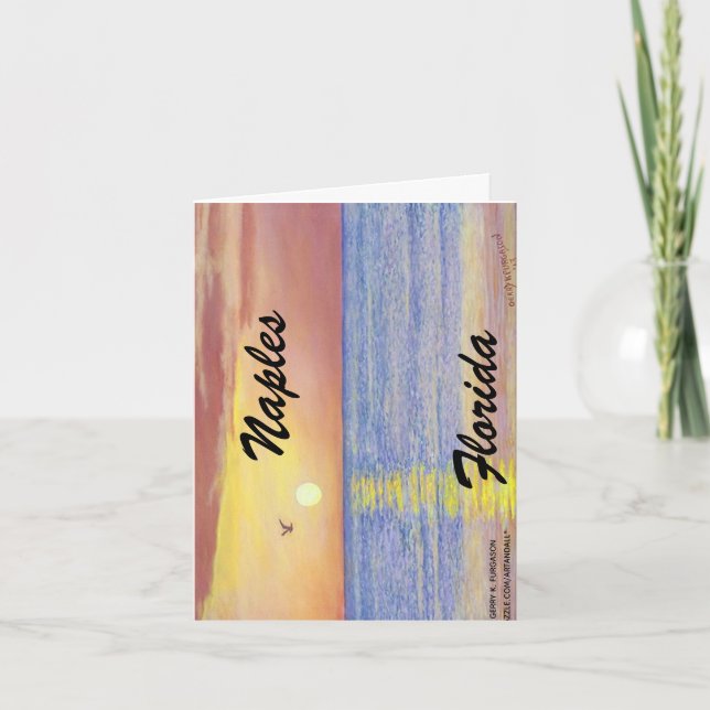 CARTÃO DE NOTAS NÁPOLES, PLACA DE NOTA DOBRADA FLORIDA (Frente)