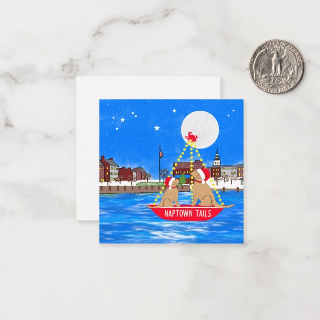 Cartão De Notas Naptown Tails Parade of Lights Christmas Gift Card (Frente/Verso In Situ)