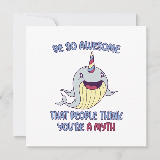 Cartão De Notas Narwhal Adwesmy Myth (Frente)
