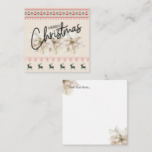 Cartão De Notas Natais vintages clássicos modernos Flor Poinsettia