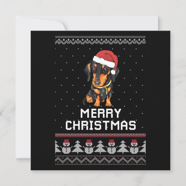 Cartão De Notas Natal do Dachshund (Frente)