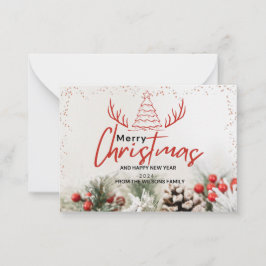 Cartão De Notas natal elegante e moderno rusticidade de inverno