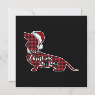 Cartão De Notas Natal Engraçado de Cachorro Dachshund