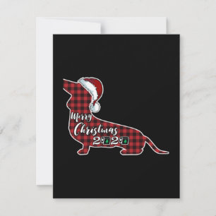 Cartão De Notas Natal Engraçado de Cachorro Dachshund