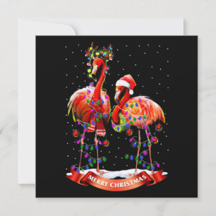 Cartão De Notas Natal Flamingos Classic