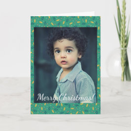 Cartão De Notas Natal Holly deixa e Berries Flocos de neve foto