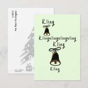 Cartão De Notas Natal Kling klingelingeling Melodia arte minimalis