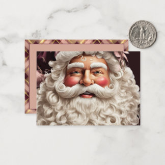 Cartão De Notas Natal Papai Noel Vintage
