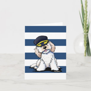 Cartão De Notas Nautical Doodle Dog Greeting Card