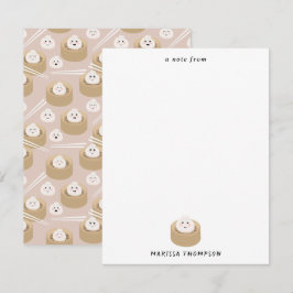 Cartão De Notas Navio a vapor Cute Kawaii Dumplings