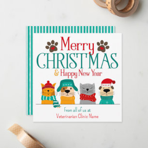 Cartão De Notas Negócios de Pet Natal Cachorro Gato