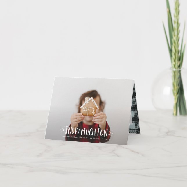 Cartão De Notas Neve texto de roteiro de fotos muito divertido e f (Frente)