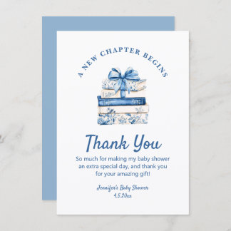 Cartão De Notas new chapter begins, blue bow books thank you