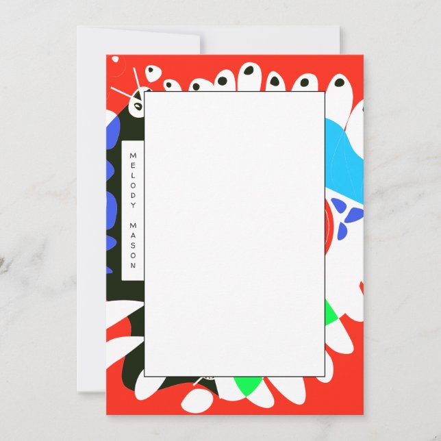 Cartão De Notas Ninho de Pássaro - Nome Personalizado Vermelho Bra (Frente)