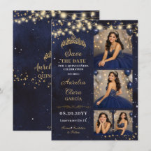 Noite Estrelada Azul Marinho Quinceañera Foto Salv