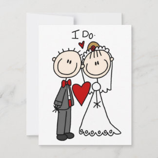 Cartão De Notas Noiva e Groom Stick Figuras Casamento Eu Faço