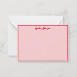 Cartão De Notas Nome, Border & Classic Tartan Scottish Xadrez Red