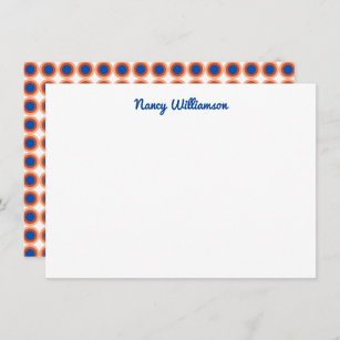 Cartão De Notas Nome da adição do símbolo laranja azul escuro pers
