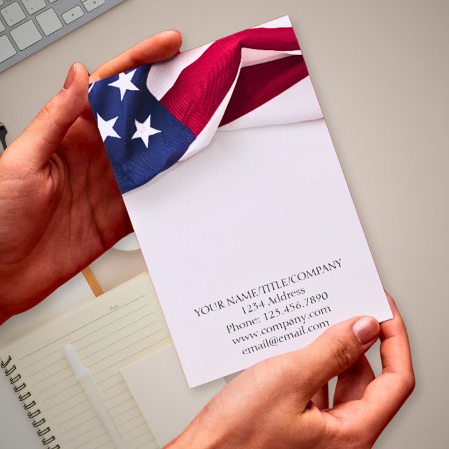 Cartão De Notas Nome da Companhia de Sinalizador Americana (American Flag Company Name Note Card)