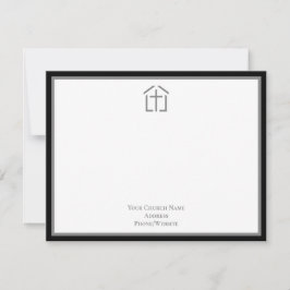 Cartão De Notas Nome da Igreja Logotipo Nota de Cinza Cruzada