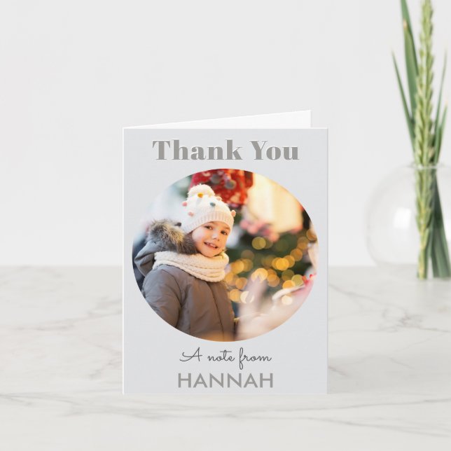 Cartão De Notas Nome de Foto Personalizada Simples Natal Agradecim (Frente)