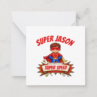 Cartão De Notas Nome de Super-Herói Personalizado para Crianças