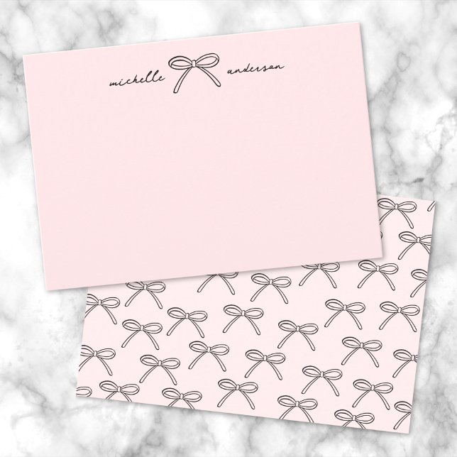 Cartão De Notas Nome do Arco Personalizado (Personalized Bow Name Note Card )