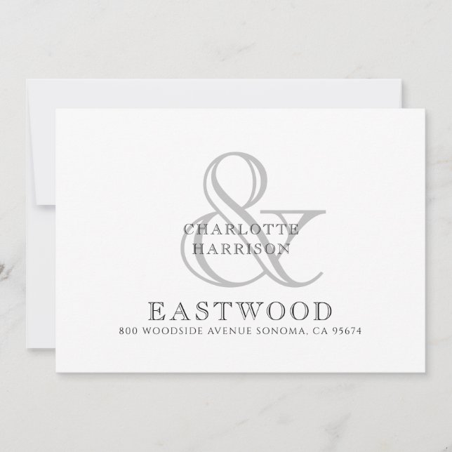 Cartão De Notas Nome do casal Monograma de Casamento (Frente)
