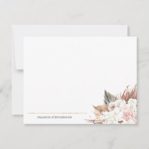 Cartão De Notas Nome do Cheio de Folha de Palma Seco ou Nomes do C