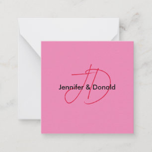 Cartão De Notas Nome do monograma do script clássico da tendência