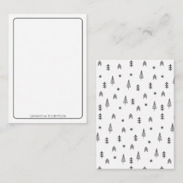 Cartão De Notas Nome do Padrão da Floresta Negra Negra Minimalista