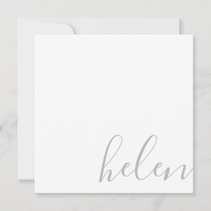 Cartão De Notas Nome do Script Cinzas Personalizadas