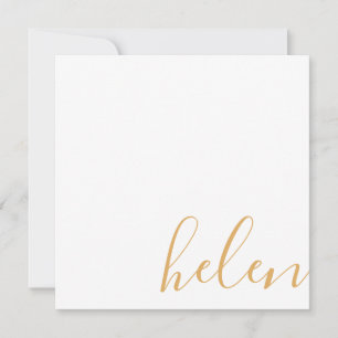 Cartão De Notas Nome do Script Personalizado Honey Dijon Yellow
