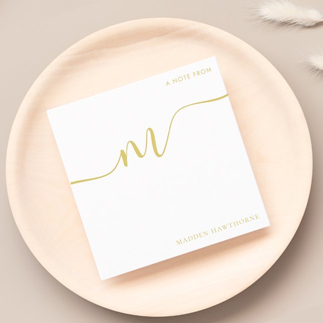 Cartão De Notas Nome Dourado da Caligrafia de Script do Moderno Mo (Criador carregado)