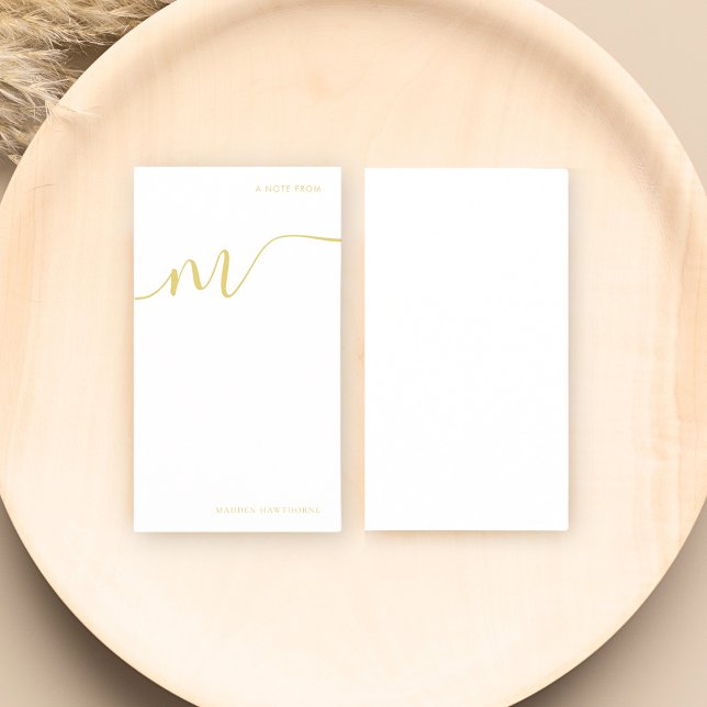 Cartão De Notas Nome Dourado da Caligrafia de Script do Moderno Mo (Criador carregado)