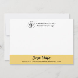 Cartão De Notas Nome e Logotipo Amarelo Macio Básico Moderno