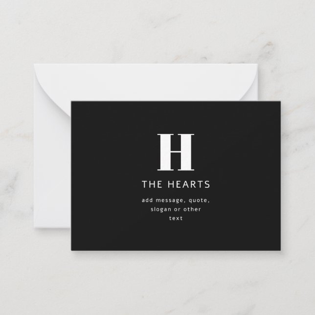 Cartão De Notas Nome e Mensagem do Monograma Moderno Editável | Pr (Frente)