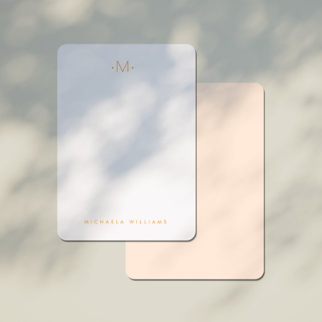 Cartão De Notas Nome e & Nome Iniciais Moderno Sutil Monograma (Criador carregado)
