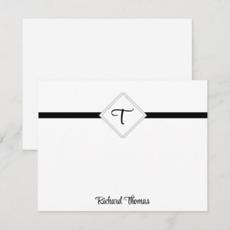 Cartão De Notas Nome e placas de nota personalizadas iniciais