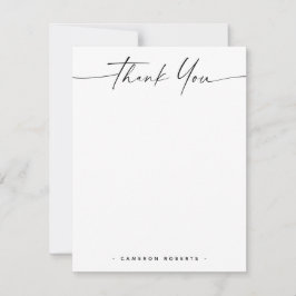 Cartão De Notas Nome mínimo elegante e obrigado manuscrito