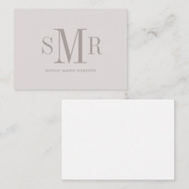 Cartão De Notas Nome moderno das iniciais monográficas de três let