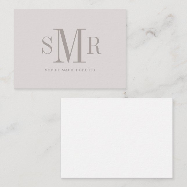 Cartão De Notas Nome moderno das iniciais monográficas de três let (Frente/Verso)