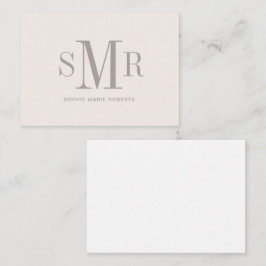 Cartão De Notas Nome moderno das iniciais monográficas de três let