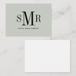 Cartão De Notas Nome moderno das iniciais monográficas de três let