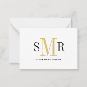 Cartão De Notas Nome moderno das iniciais monográficas de três let